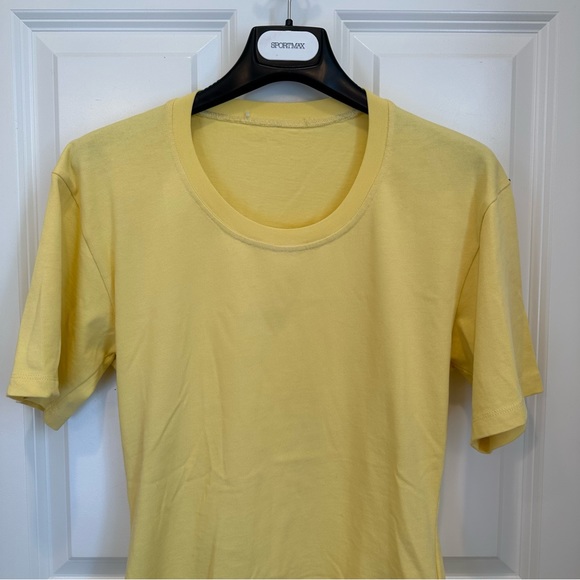 Sportmax Max Mara Label-cut Yellow Cotton Basic T-Shirt Size:Small Spring/Summer - Picture 7 of 11